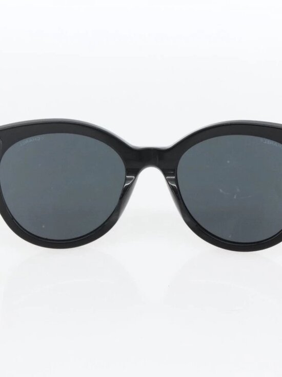 CHANEL Sunglasses plastic Black CC